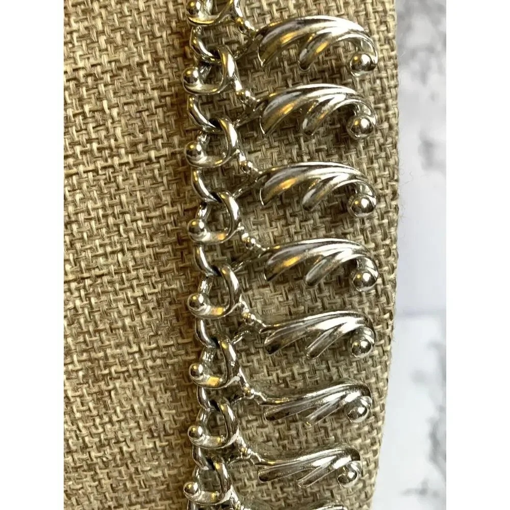 Vtg Sarah Coventry Fancy Free Necklace Silver Tone Bib Collar Vintage 1960s ~17